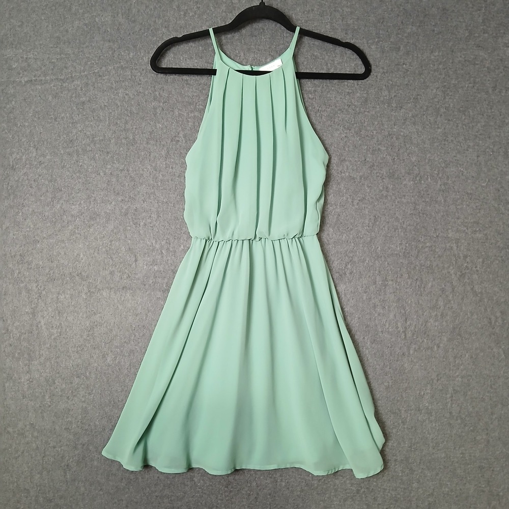 LUSH XS seafoam flowy beachy boho classic skater dress  a line